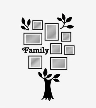 Memories tree with frames Stock Illustration