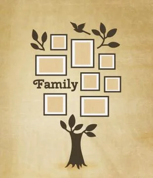 Memories tree with frames Stock Illustration
