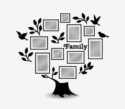 Memories tree with frames Stock Illustration