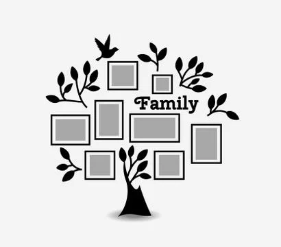 Memories tree with frames Stock Illustration