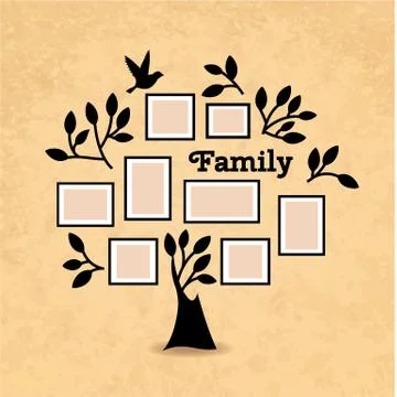 Memories tree with frames Stock Illustration