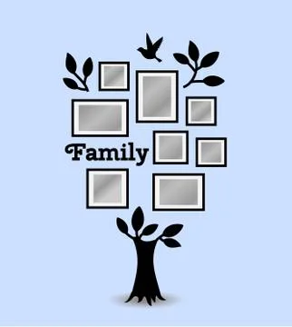Memories tree with frames Stock Illustration