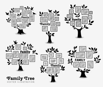Memories tree with frames Stock Illustration