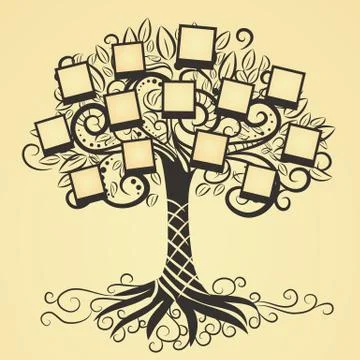 Memories vector tree with photo Stock Illustration