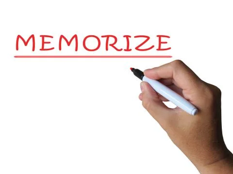 Memorize word means commit information to memory Stock Illustration