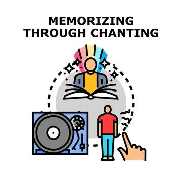 Memorizing information through chanting and active learning Stock Illustration