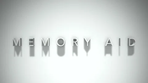 Memory aid 3D title animation with shadows on a white background Stock Footage 297385856