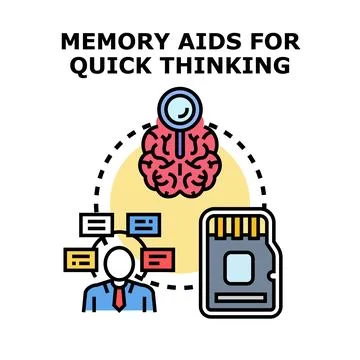 Memory aids for quick thinking and information storage Stock Illustration