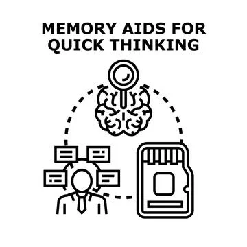 Memory aids for quick thinking and information storage Stock Illustration