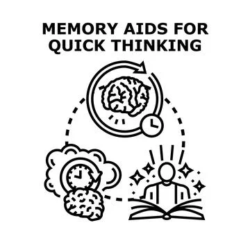Memory aids for quick thinking learning process Stock Illustration