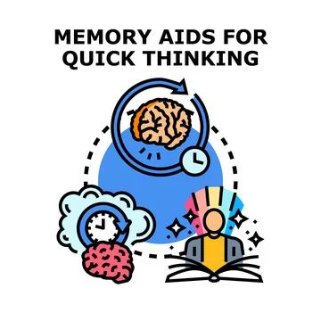 Memory aids for quick thinking learning process Stock Illustration