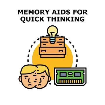 Memory aids supporting quick thinking and mental processing Stock Illustration