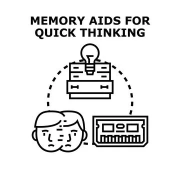 Memory aids supporting quick thinking and mental processing イラスト素材