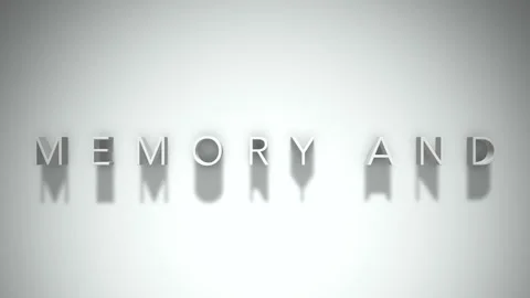 Memory and 3D title animation with shadows on a white background Stock Footage 297273414