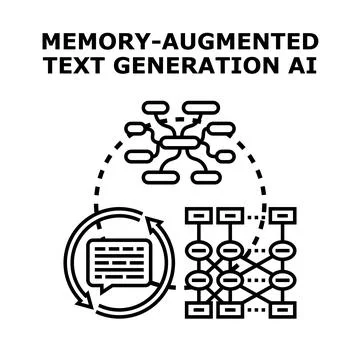 Memory augmented text generation ai vector concept Stock Illustration