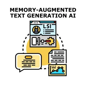 Memory augmented text generation ai system concept イラスト素材