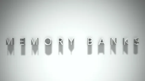 Memory banks 3D title animation with shadows on a white background Stock Footage 297906190