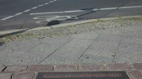 Memory of the Berlin Wall from 1961-1989 at the Berlin Köpenickerstrasse Stock Footage 11515278