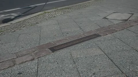 Memory of the Berlin Wall from 1961-1989 at the Berlin Köpenickerstrasse Stock Footage