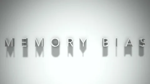 Memory Bias 3D title animation with shadows on a white background Stock Footage 296673356