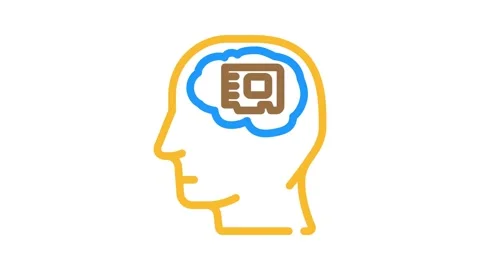 Memory brain color icon animation Stock Footage 327271709