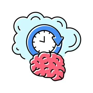 Memory brain color icon vector illustration Illustrazione stock