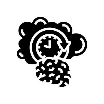 Memory brain glyph icon vector illustration Illustrazione stock