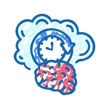 Memory brain icon doodle illustration Illustrazione stock