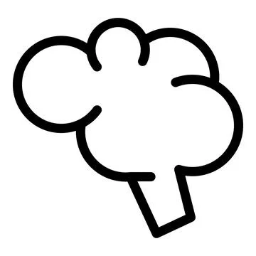 Memory brain icon, outline style Stock Illustration