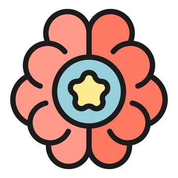 Memory brain icon vector flat Illustrazione stock