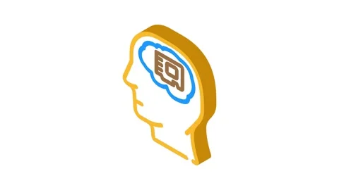Memory brain isometric icon animation Stock Footage 327294647