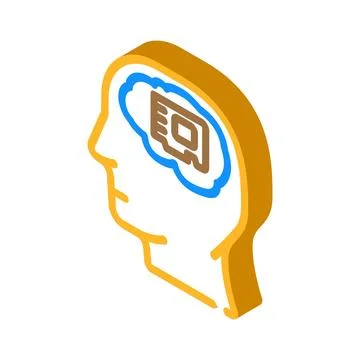 Memory brain isometric icon vector illustration Illustrazione stock
