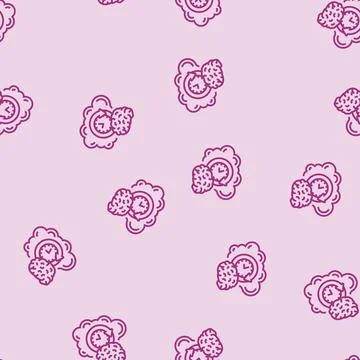 Memory brain line seamless pattern Stock Illustration