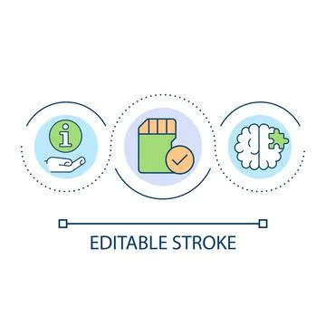Memory brain storage loop concept icon Stock Illustration
