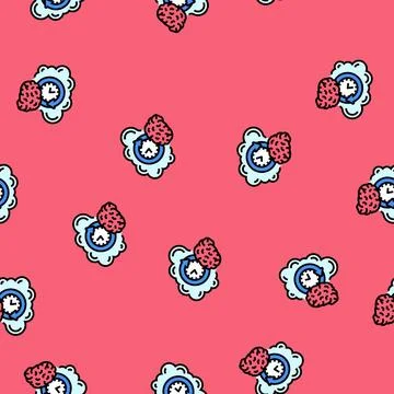 Memory brain vector seamless pattern Illustrazione stock