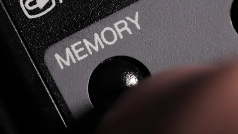 Memory Button Pressed On Camera Panel Close Up Stock Footage 332563238