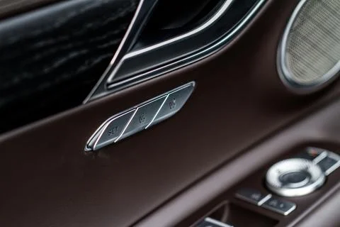 Memory car seat position buttons. Adjusting seat. Stock Photos