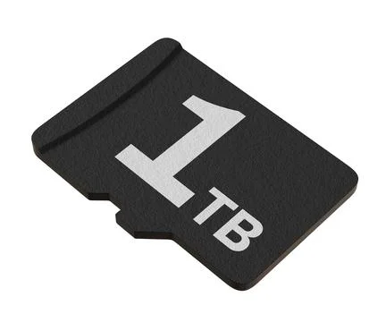 Memory card with 1 TB capacity, MicroSD flash storage disc Illustrazione stock