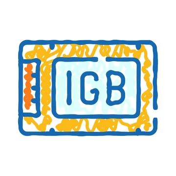 Memory card 1gb data storage digital icon Illustrazione stock