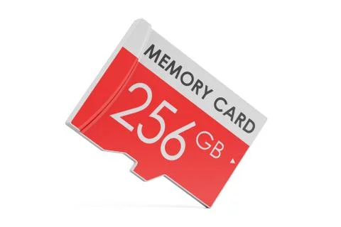 Memory card 256 GB, 3D rendering Stock Illustration