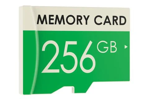 Memory card, 256 GB. 3D rendering Memory card, 256 GB. 3D rendering isolat... Stock Photos