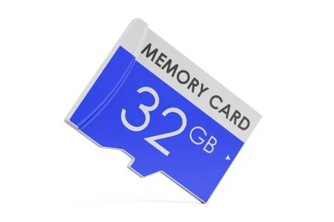 Memory card 32 GB, 3D rendering Illustrazione stock