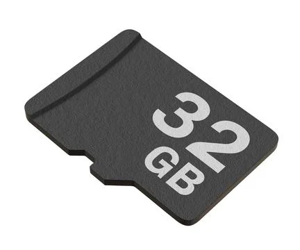 Memory card with 32 GB capacity, MicroSD flash storage disc Stock Illustration