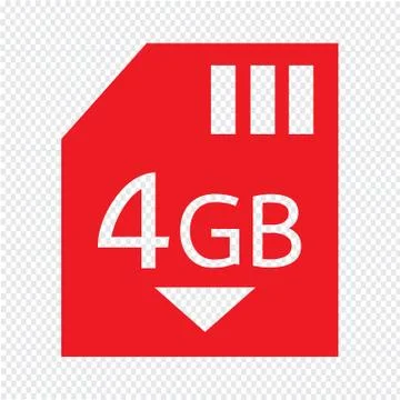 Memory Card 4 Gb icon Illustration design Stock Illustration