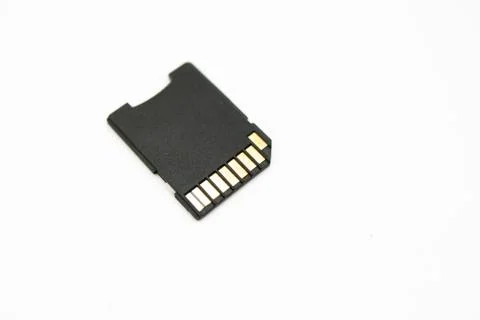 Memory card adapter on a white background Stock-Fotos