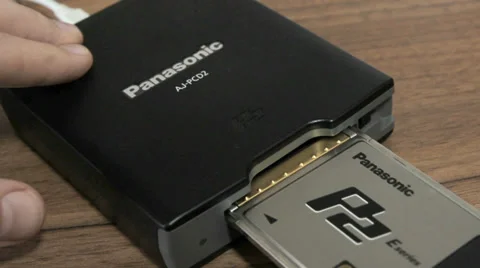 Memory card and Card Reader P2 Stock Footage 39343445