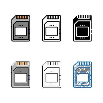 Memory card color icon vector diversity Stock Illustration
