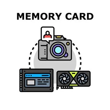 Memory card concept connecting data storage components Stock Illustration