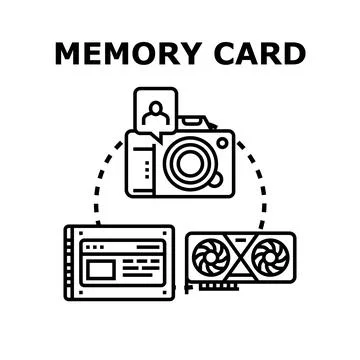 Memory card concept connecting data storage components イラスト素材