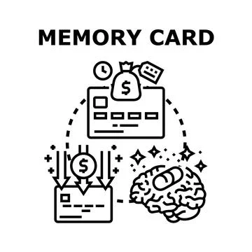 Memory card data storage and information processing concept Stock Illustration